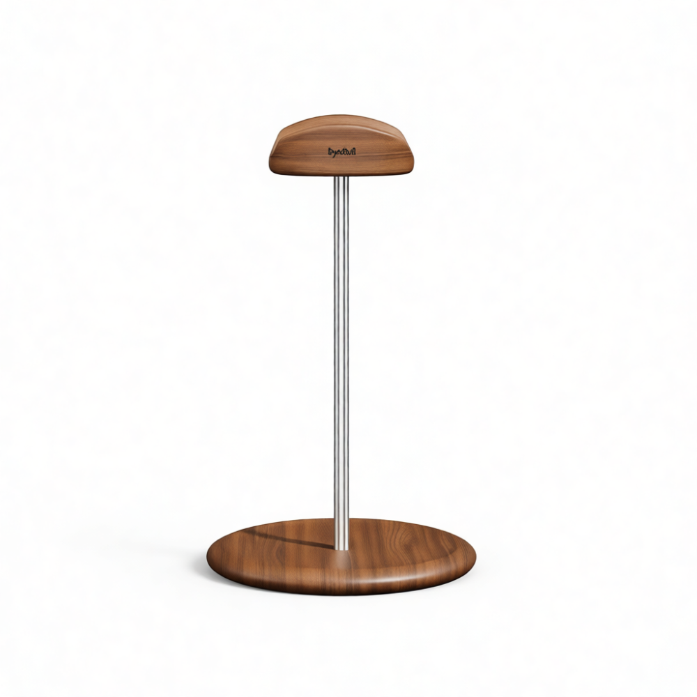 Desk Setup Headphone Stand - Support de casque en bois massif,