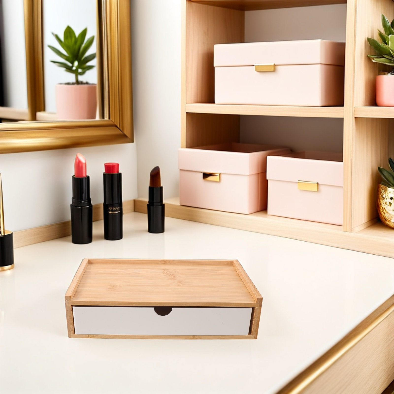 Drawer Organizer Bamboo - Organisateur de bureau en bambou, boîte