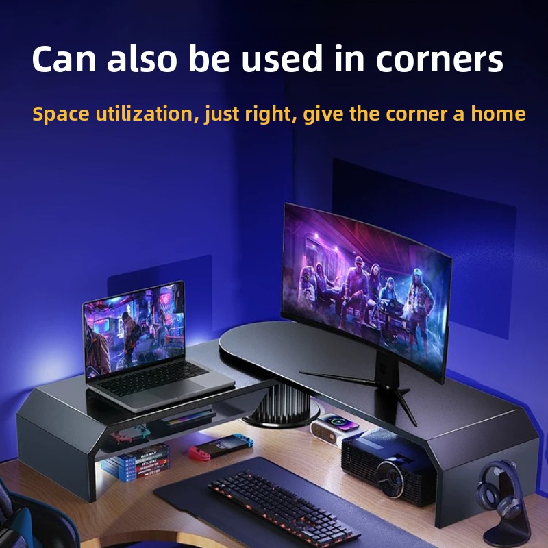 Desk Setup Dual Monitor - Support de bureau réglable et rotatif