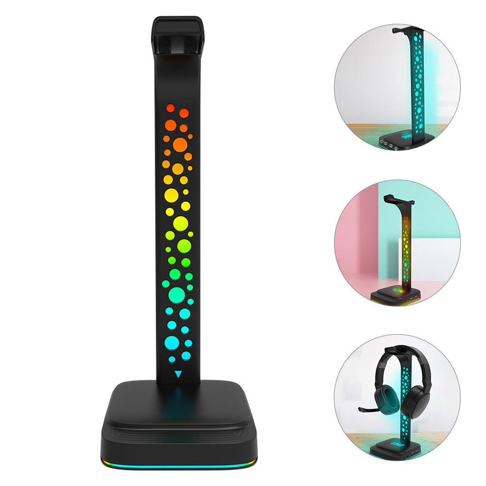 Desk Setup Headphone Stand - Support pour casque RGB, idéal pour