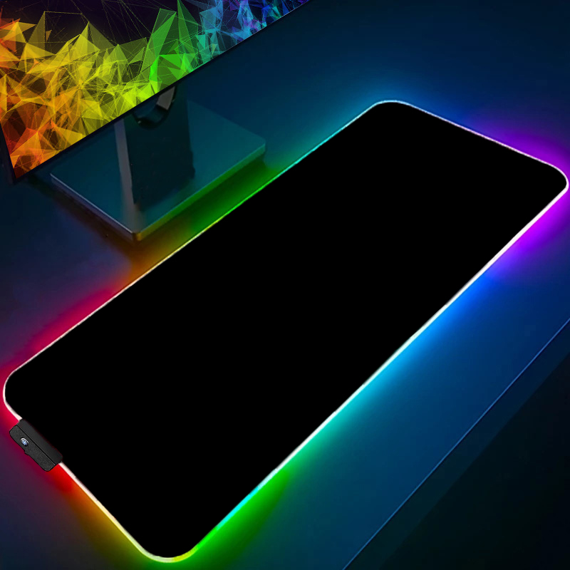 Desk Setup Rgb - Tapis de souris rétroéclairé, couleur unie,