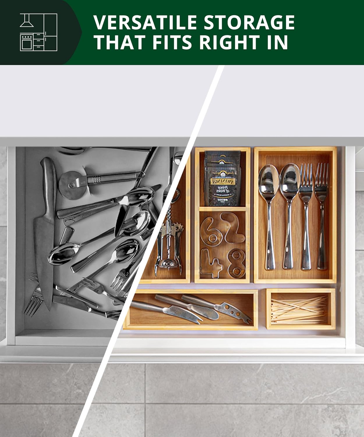 Ensemble de 5 organiseurs de t - Drawer Organizer Bamboo avis et prix