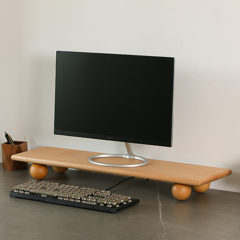 Support de bureau en bois natu - Desk Setup Dual Monitor avis et prix