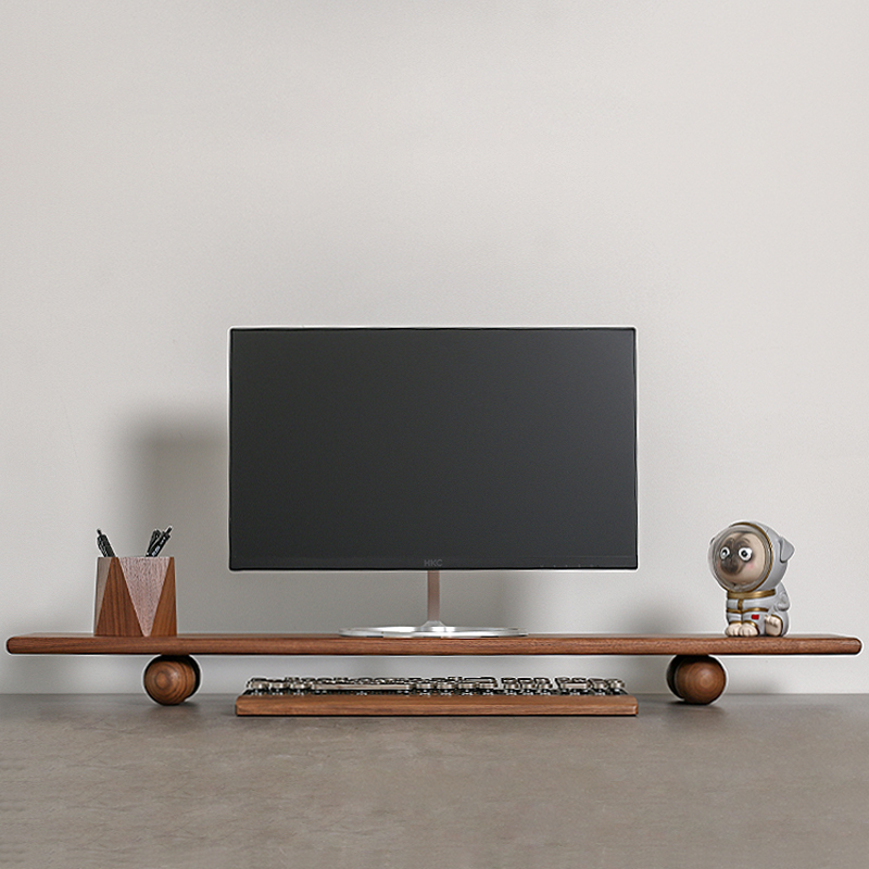 Support de bureau en bois natu - Desk Setup Dual Monitor avis et prix