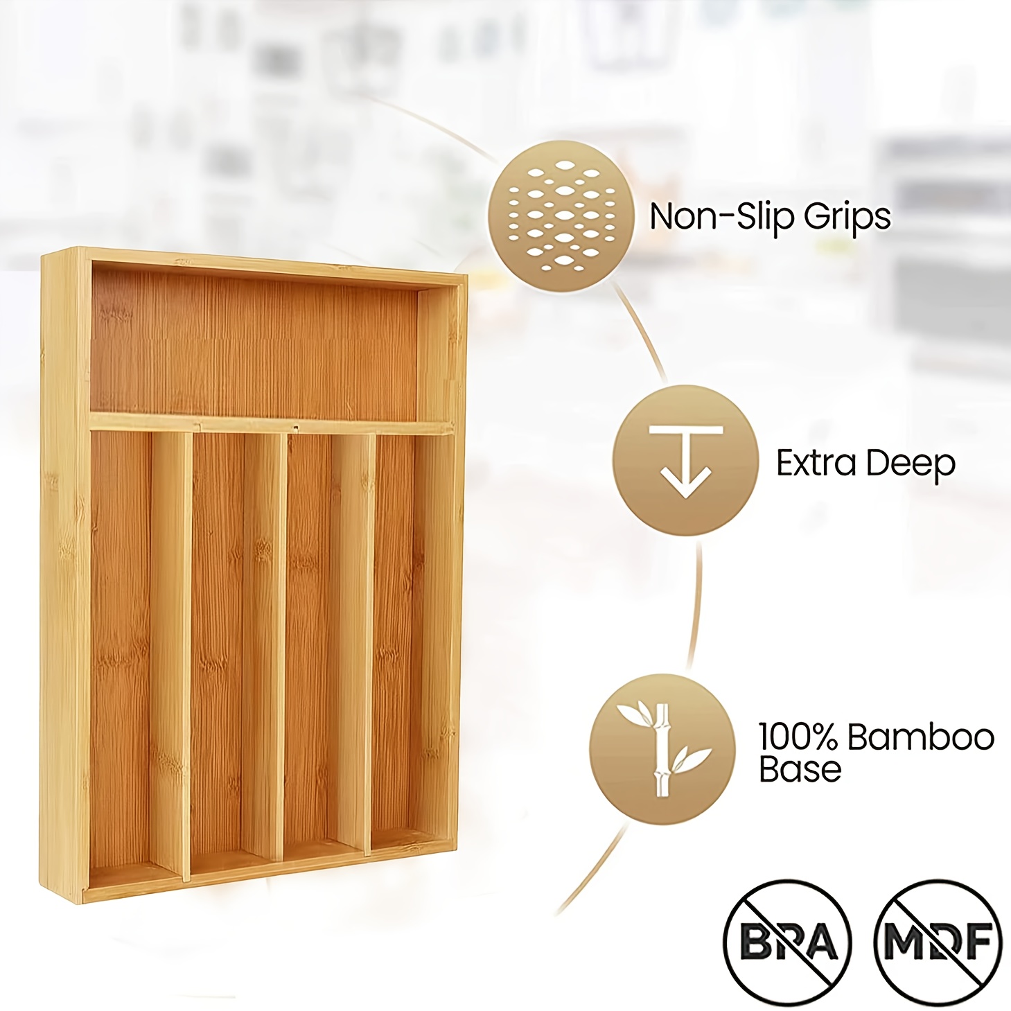 Organisateur de tiroir de cuis - Drawer Organizer Bamboo avis et prix