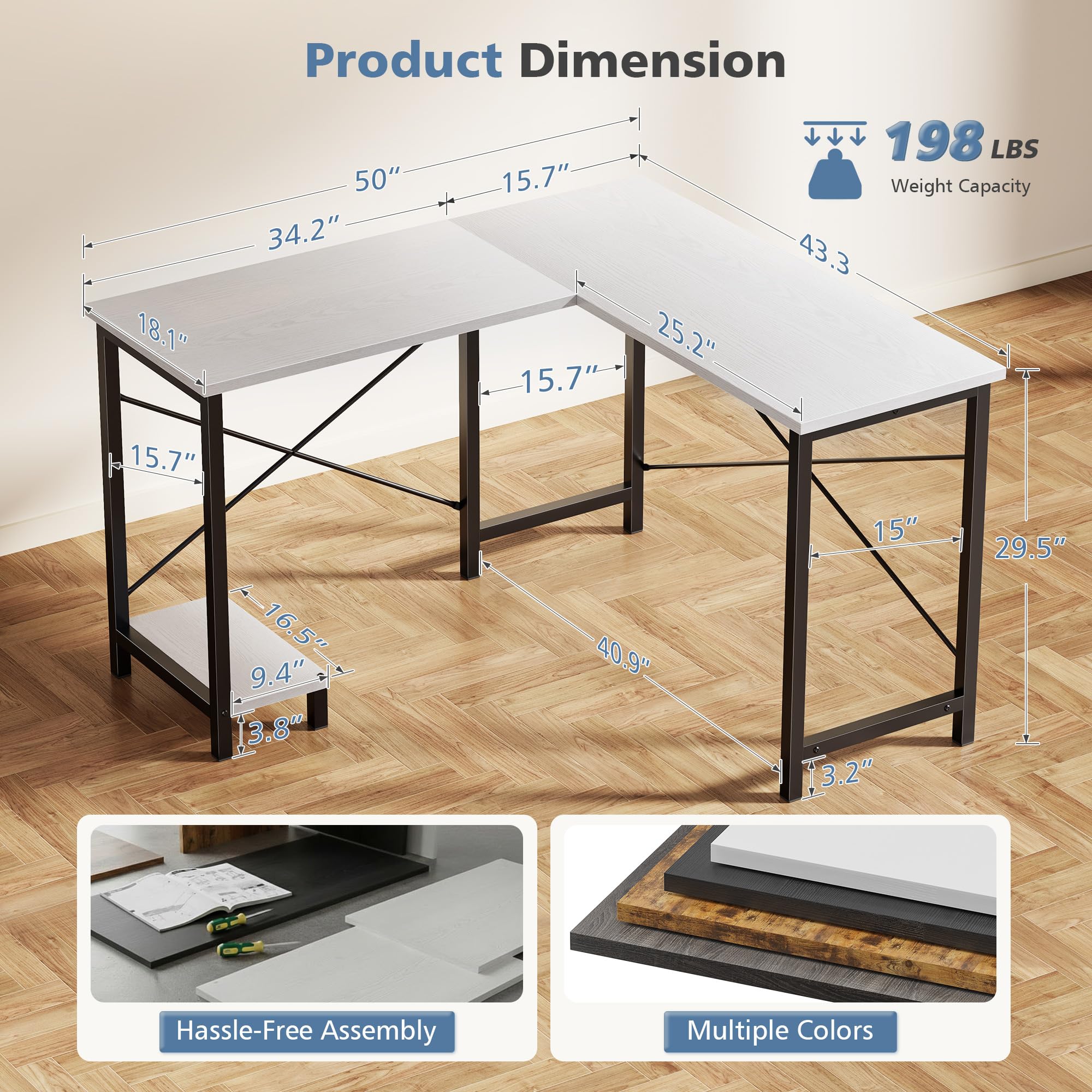 Bureau d'angle en forme de L J - Desk Setup Office avis et prix