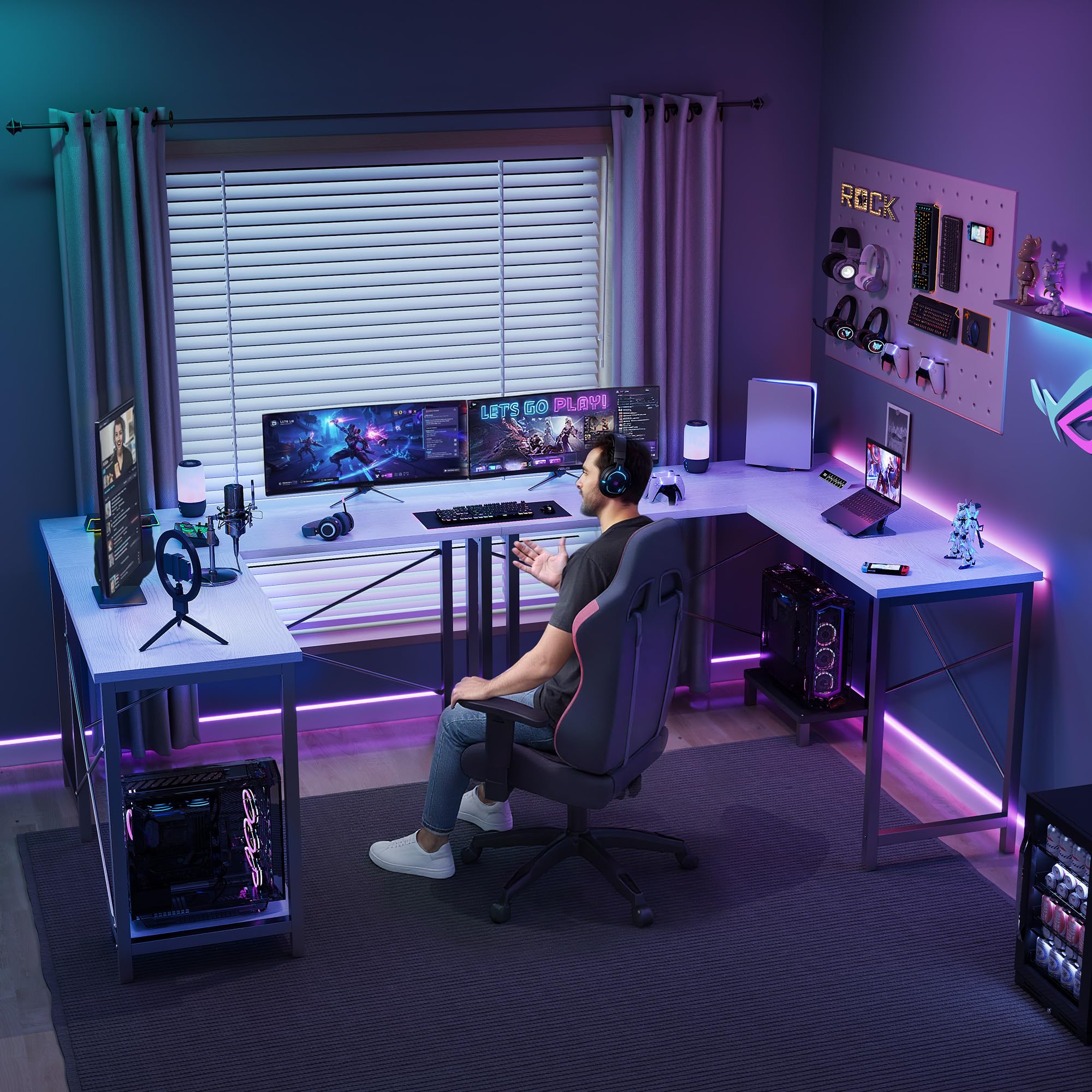 Bureau d'angle en forme de L J - Desk Setup Office avis et prix