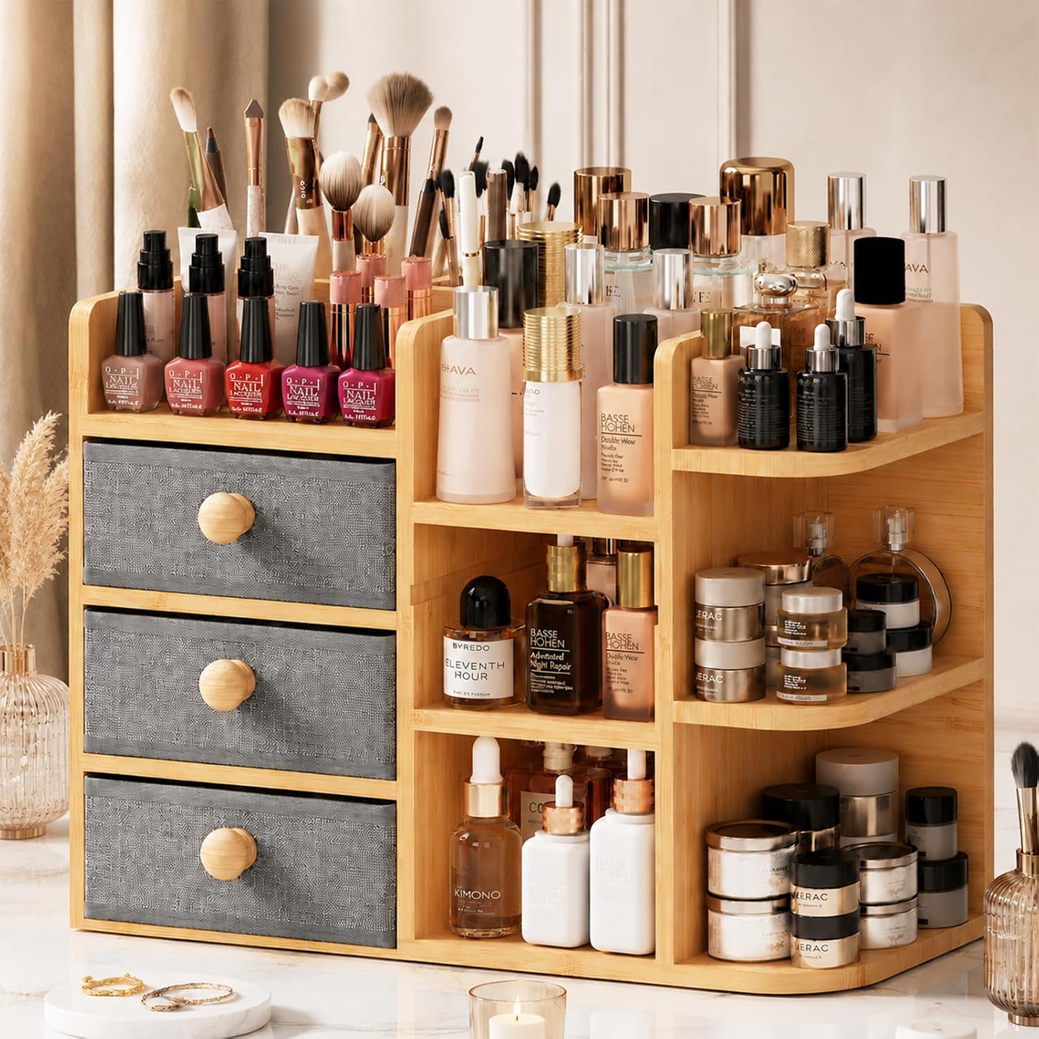 Grand organisateur de maquilla - Drawer Organizer Bamboo avis et prix