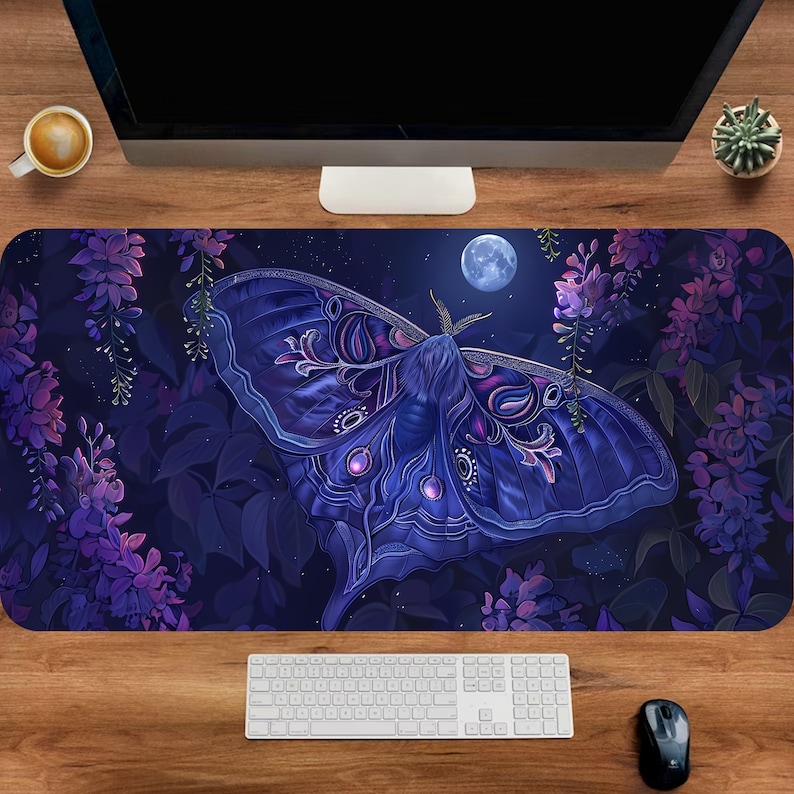 Tapis de bureau motif papillon - Desk Setup With Plants avis et prix