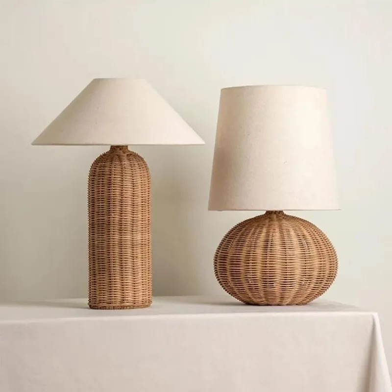Lampe de table en rotin vintag - Desk Setup Wallpaper avis et prix