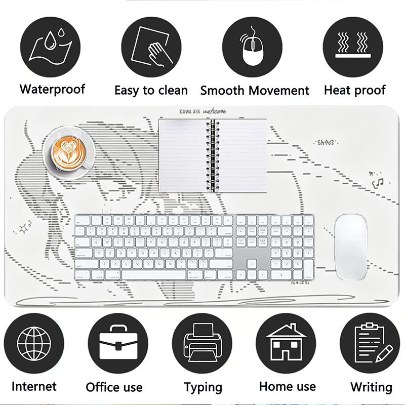 Tapis de souris en cuir, 1 piè - Desk Setup Kawaii avis et prix