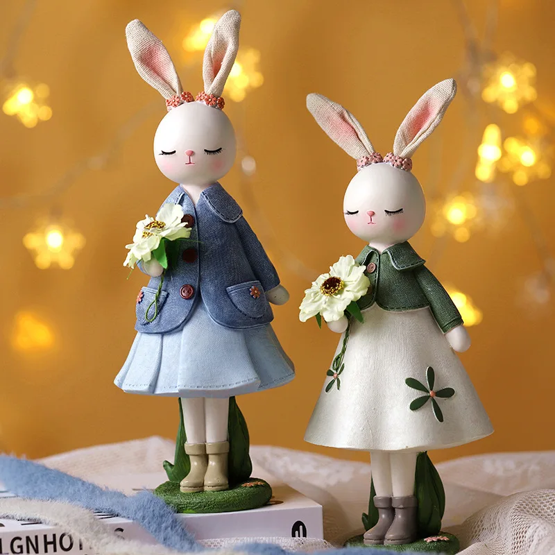 Ornements en résine lapin flor - Desk Setup Kids avis et prix